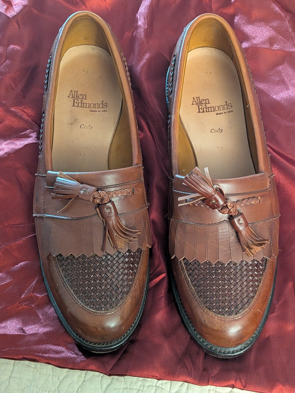 Allen Edmonds Cody Men’s Brown Tassel Loafers Size 10.5